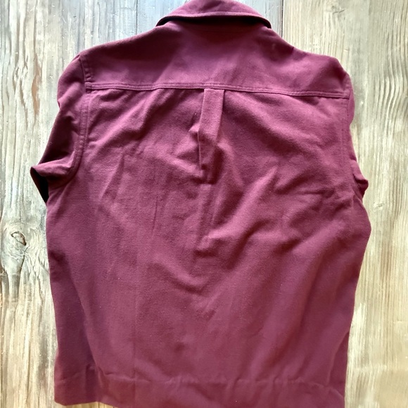 L.L. Bean Chamois Cloth Shirt M Traditional Fit Burgundy - Picture 4 of 7